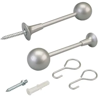 LIEDECO Raffhalter LIEDECO, silber (silberfarben, matt), Metall, Raffhalter, für Gardinenstangen Ø 16 mm