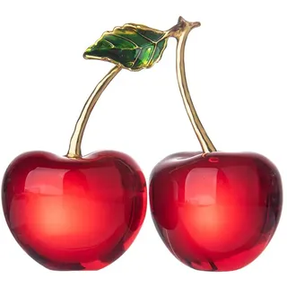 LONGWIN Kristallkirschfigur, Glas, Obststatus, Briefbeschwerer, Heimdekoration, Ornamente, Tischdekoration