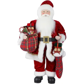 Uten Weihnachtsmann Figur, 62 cm / 24“ Santa Claus Christmas Decorations, Stehende Weihnachtsdekoration Figuren, Weihnachtsmann Puppen Nettes rotes Plüschtier, Nikolaus Geschenke