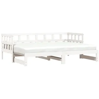 vidaXL Tagesbett Ausziehbar Weiß 90x190 cm Massivholz Kiefer