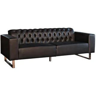 Kawola Ledersofa Nilo Schwarz Leder , Füllung: Schaumstoff , 219x77x86 cm , Wohnzimmer, Sofas & Couches, Sofas