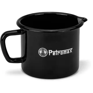Petromax Emaille Milchtopf schwarz (1000 ml) | Robust & kratzfest | Integrierte Skala | Ausgießhilfe | Für alle Herdarten & Feuerstellen geeignet | Leicht zu reinigen