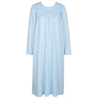 CALIDA Soft Cotton Langarm-Nachthemd Damen, Länge 110cm, aus 100% Baumwolle, mit sanft glänzender Satin-Paspelierung
