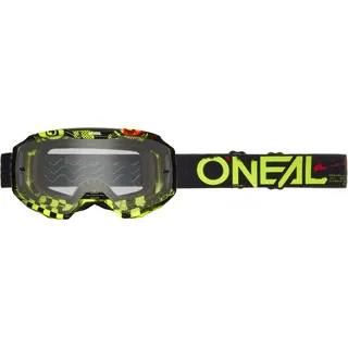 O'Neal Oneal B-10 Attack, Crossbrille - Schwarz/Neon-Gelb/Rot Klar
