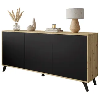 lookway SANAYI III Kommode Artisan Eiche / Schwarz - Schwarz