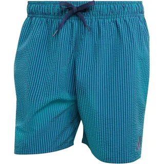 adidas Seersucker Stripy 5" Badeshorts Herren JM3961 ́ pure teal/dark blue M