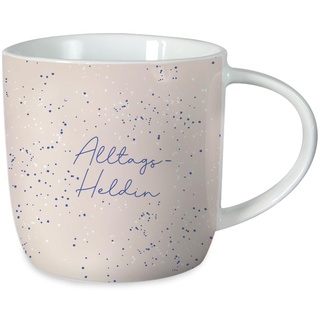 Grafik-Werkstatt Kaffeetasse mit Spruch 300 ml Porzellan Tasse Alltags-Heldin, Rosa