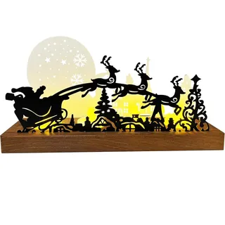 Adventskranz Kerzenhalter Holz & Metall für 4 Teelichter – moderner Adventskerzenständer auf Holztablett, festliches Adventsgesteck als stimmungsvolle Weihnachts Tischdeko im Wohnzimmer