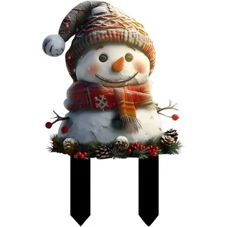 RZXBB Weihnachtsdeko Gartenstecker,Weihnachtsdeko Aussen Figuren,2D-Acryl Gartenstecker Weihnachten,Rentier-Gartendekoration,Weihnachten Figur Dekostecker Weihnachtsdeko für Landschaft, Terrasse (C)