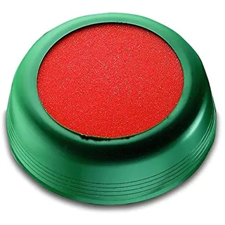 Läufer 69238 Anfeuchter, zum Anfeuchten von Briefumschägen oder Briefmarken, rund, Ø 10,5 cm, flexible grüne Hülle, oranger Schwamm