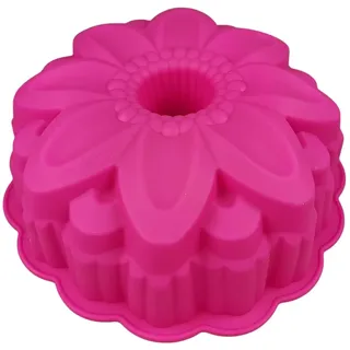 GMMH Gugelhupf Backform aus Silikon in Blumenform (Pink), Silikonbackform Blume Backform, Gugelhupfform, Kuchenform aus Silikon, Form, Silikonform, Brotbackform Obstbodenform Marmorkuchen Rührkuchen