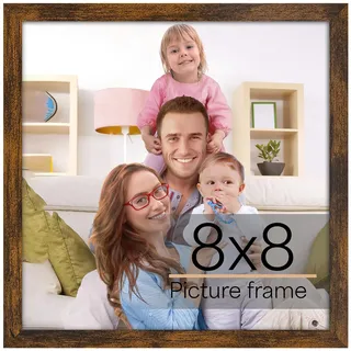 Giftgarden Bilderrahmen, 20,3 x 20,3 cm, rustikales Braun, 20,3 x 20,3 cm, dünn, quadratisch, für Galeriewand, Tischdekoration, einzeln