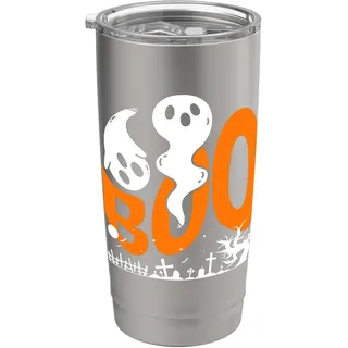 Halloween Boo Eule mit Hexenhut Spinnen Jungen Mädchen Kinder Doppelwandiger Edelstahl-Thermobecher