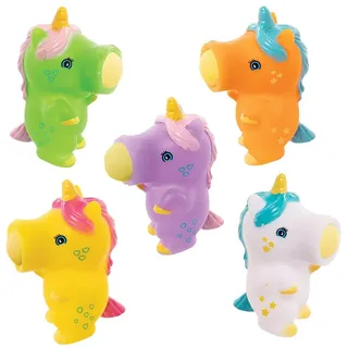 Baker Ross FE349 Einhorn Schaumstoff-Shooter - 5 Stück, Spiel für Kinder Mitgebsel Gefälligkeiten, kleine Geschenke für Kinder oder Taschengeld Spielzeug