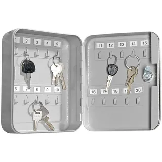 Xcase Schlüsselkasten Metall: Stahl-Schlüsselschrank für 20 Schlüssel mit 2 Sicherheitsschlüsseln (Schluesselkasten, Wandtresor für Schlüssel, Safe)