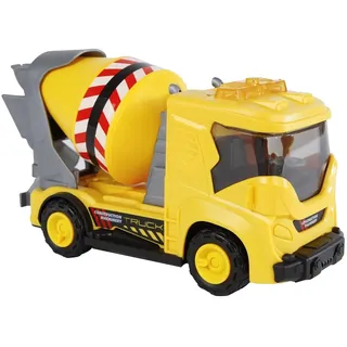 2-Play Bauwagen Betonmischer Friktion Licht und Sound in Aufbewahrungsbox 20cm, Spielzeug für Kinder, 510368