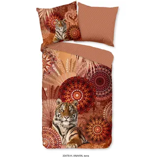 Muller Textiles hip »Anakin« 2 Stk. tlg. Mako-Satin, 135x200, Reißverschluss, Wendeoptik, Mandala, Tiger, Terra bunt