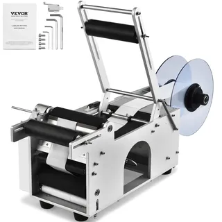 Vevor Halbautomatische Etikettiergerät 20–50 Etiketten pro Minute Etikettiermaschine Etikettenbreiten von 13–150 mm, Etikettenlängen von 25–300 mm Preisschilder Flaschenetikettierer