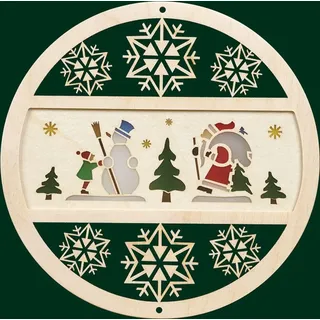 Fensterbild aus Holz Winterwald Seiffen Fensterdeko Erzgebirge Weihnachten 20202