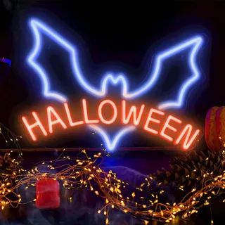 Forever Light Neon PLEXI LED HALLOWEEN blue red NNE17, Leichte Dekorationsfigur, Blau, Rot, Kunststoff, Universal, LED, USB - Blau, Rot