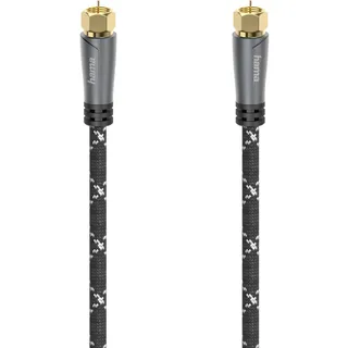 Hama SAT-Anschlusskabel F-Stecker - F-Stecker 1,5 m Gold/Grau/Schwarz