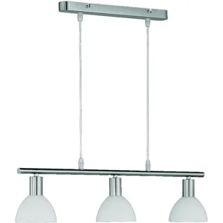 Reality|Trio Pendelleuchte Hängelampe, 3-flammig, nickel matt, Glasschirm weiß