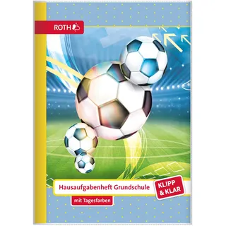 ROTH Hausaufgabenheft Fußball Klipp & Klar liniert DIN A5 ohne Rand, 96 Blatt