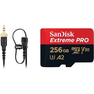 RØDE Lavalier II Hochwertiges Ansteckmikrofon für Broadcast & SanDisk Extreme PRO microSDXC UHS-I Speicherkarte 256 GB + Adapter & RescuePRO Deluxe