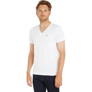 Tommy Hilfiger Original Kurzarm-T-Shirt V-Ausschnitt weiß XL