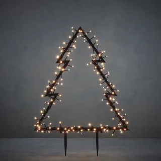 Luca Lighting - Weihnachtsbaum-Erdspieß I Stableuchteleuchte inklusive LED mit 8 Einstellungen und Timer - Rudolph I Außenbeleuchtung - Metall - I (nicht austauschbare) LED - Schwarz