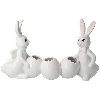 GOEBEL Hasenfigur mit Vase Snow White Porzellan 16 cm