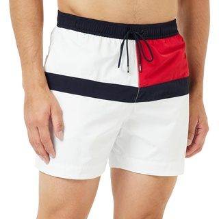 Tommy Hilfiger Herren Badehose Medium Drawstring Mittellang, Weiß (Th Optic White), XXL