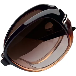 Joopin Faltbare Sonnenbrille Damen Polarisiert und Große Brille Braun UV400 Schutz Übergroß Klassische Faltbrille Vintage (Retro Farbverlauf Braun)