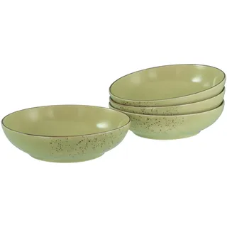 Creatable, 21681, Serie Nature Collection Green, 4-teiliges Geschirrset für 4 Personen, Poke Bowl aus Steinzeug, spülmaschinen- und mikrowellengeeignet, Qualitätsproduktion