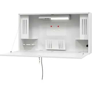 Hammerbacher Wandschreibtisch weiß rechteckig, hängend weiß 120,0 x 24,0/87,6 cm