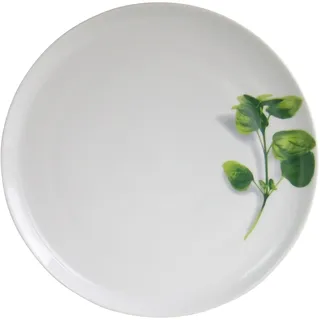 CreaTable Pizzateller »Essteller Kräuter« Teller Set für 4 Personen, weiß, Porzellan, schwere Qualität, weiß