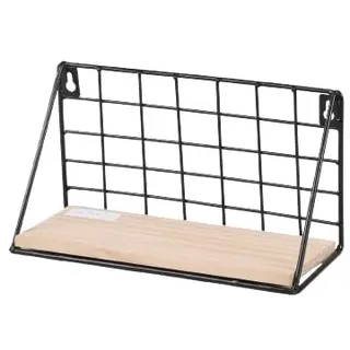 Urban Living Modern Spirit Wandregal aus Holz und Metall, Schwarz und Weiß, 25 x 10 x 14 cm