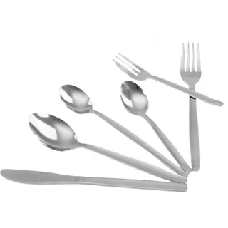 Solex TM 80 Kantinenbesteckset 144 teilig inklusive Latte Macchiatolöffel - Silber