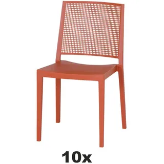 Siena Garden Gartensessel-Set , Rot , Kunststoff , 46x80x56 cm , stapelbar, gastro- und objekttauglich, wetterbeständig , Gartenmöbel, Gartensessel, Gartenstühle