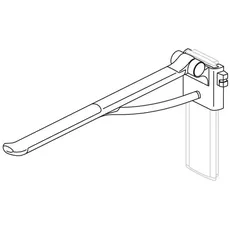 Pressalit PLUS Sützklappgriff mDä.880mm Rechts, hö.verst., ohne WS, weiß R371485000