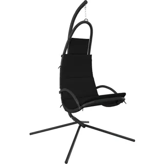 vidaXL Garten-Hängestuhl mit Kissen Schwarze Oxford-Gewebe und Stahl - Schwarz
