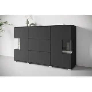 OTTO home Kenia 150 x 89 x 39,5 cm Graphite Schwarz Matt