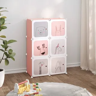 Kinderschrank Modular mit 6 Würfeln Rosa PP - Rosa