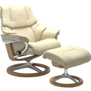 Stressless Relaxsessel Reno Leder 83 x 100 x 76 cm Beige mit Signature Base