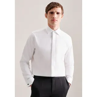 Smokinghemd SEIDENSTICKER "Schwarze Rose", Herren, Gr. 3XL (47), normale Ärmellängen, weiß, 100% Baumwolle, unifarben, regular fit, Doppelmanschette, Hemden Smokinghemd, Gala Uni
