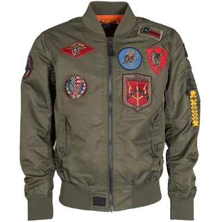 Bomberjacke TOP GUN "Bomberjacke TG2024001", Herren, Gr. XXL, grün (olive), Obermaterial: 100% Nylon NY. Futter: 100% Baumwolle CO., Jacken Bomberjacke