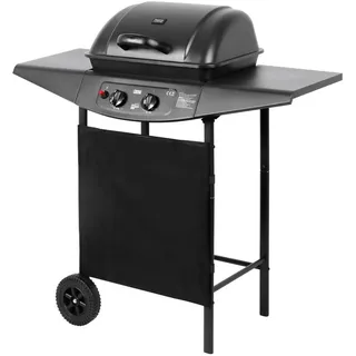 Teesa BBQ Gasgrill Grillwagen schwarz