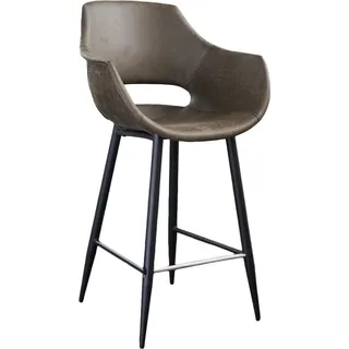 KAWOLA Thekenhocker ZAJA Barstuhl Sitzhöhe 65 cm Microfaser oliv - Grün