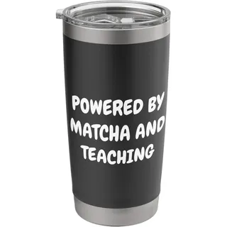 Langsame Morgen, angetrieben von Matcha und Unterricht Doppelwandiger Edelstahl-Thermobecher