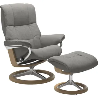 Stressless® Relaxsessel »Mayfair«, (Set, Relaxsessel mit Hocker), mit Hocker, mit Signature Base, Größe S, M & L, Gestell Eiche grau